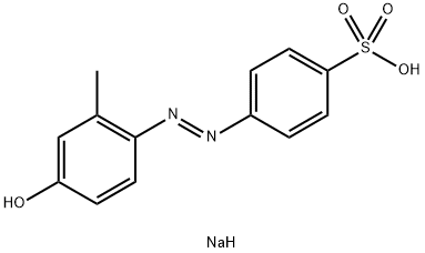 Benzenesulfonic acid, 4-[2-(4-hydroxy-2-methylphenyl)diazenyl]-, sodium salt (1:1) Struktur