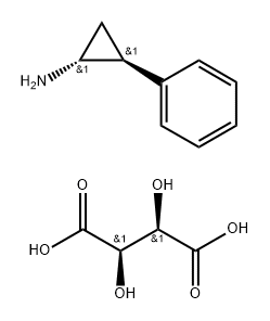 Cyclopropanamine, 2-phenyl-, (1R,2S)-, (2R,3R)-2,3-dihydroxybutanedioate (1:1) Struktur