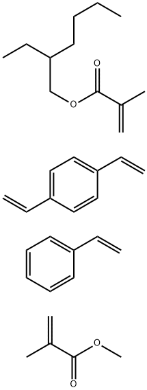 2-Propenoic acid, 2-methyl-, 2-ethylhexyl ester, polymer with 1,4-diethenylbenzene, ethenylbenzene and methyl 2-methyl-2-propenoate Struktur