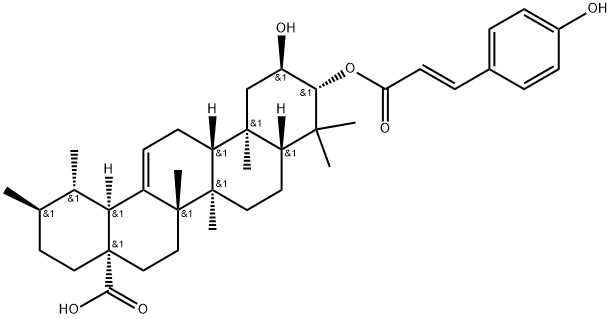 3β-[[(E)-3-(4-Hydroxyphenyl)propenoyl]oxy]-2α-hydroxyurs-12-ene-28-oic acid Struktur