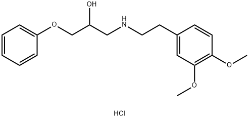 2-Propanol, 1-[[2-(3,4-dimethoxyphenyl)ethyl]amino]-3-phenoxy-, hydrochloride (1:1) Struktur