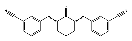 Benzonitrile, 3,3'-[(2-oxo-1,3-cyclohexanediylidene)dimethylidyne]bis- (9CI) Struktur