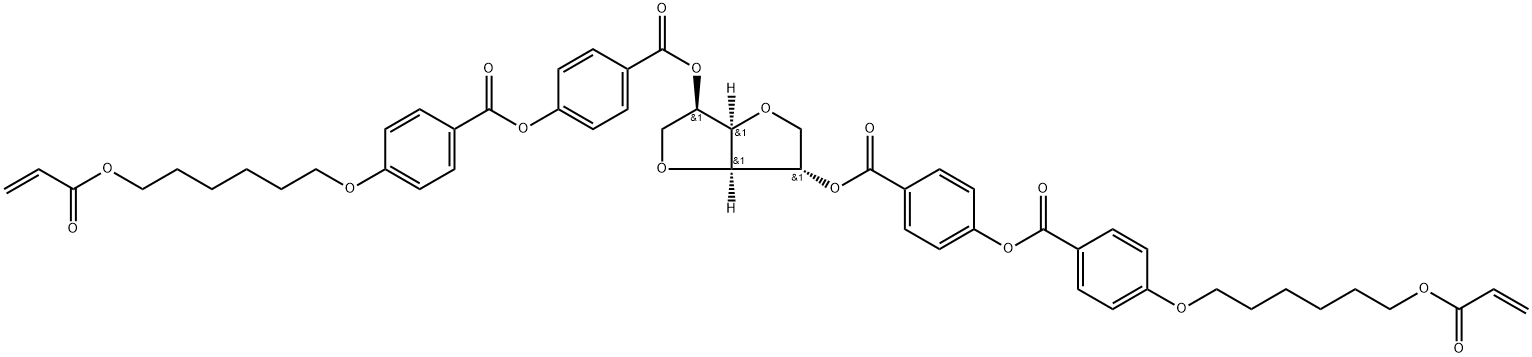 D-Glucitol, 1,4:3,6-dianhydro-, bis[4-[[4-[[6-[(1-oxo-2-propenyl)oxy]hexyl]oxy]benzoyl]oxy]benzoate] (9CI) Struktur