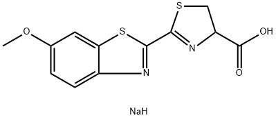 4-Thiazolecarboxylic acid, 4,5-dihydro-2-(6-methoxy-2-benzothiazolyl)-, sodium salt (1:1) Struktur