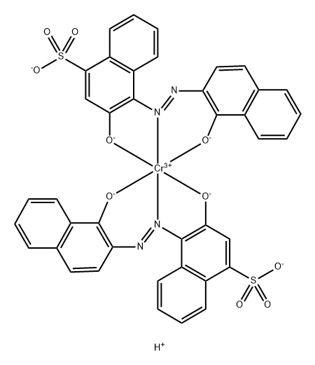 Chromate(3-), bis[3-(hydroxy-κO)-4-[[1-(hydroxy-κO)-2-naphthalenyl]azo-κN1]-1-naphthalenesulfonato(3-)]-, trihydrogen Struktur