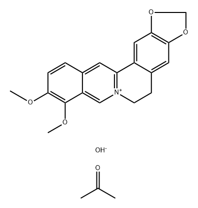 16,17-dimethoxy-5,7-dioxa-13lambda5-azapentacyclo[11.8.0.0^{2,10}.0^{4,8}.0^{15,20}]henicosa-1(13),2(10),3,8,14,16,18,20-octaen-13-ylium propan-2-one hydroxide Struktur