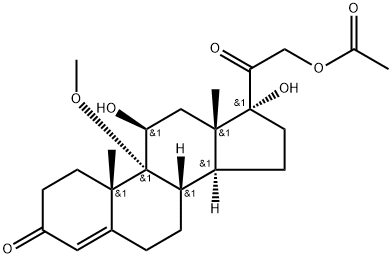 [2-(11,17-dihydroxy-9-methoxy-10,13-dimethyl-3-oxo-1,2,6,7,8,11,12,14, 15,16-decahydrocyclopenta[a]phenanthren-17-yl)-2-oxo-ethyl] acetate Struktur