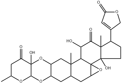 14-Hydroxy-3β,2α-[[(2S,6R)-tetrahydro-3,5-dihydroxy-6-methyl-4-oxo-2H-pyran-2,3-diyl]bis(oxy)]-5α-card-20(22)-enolide Struktur