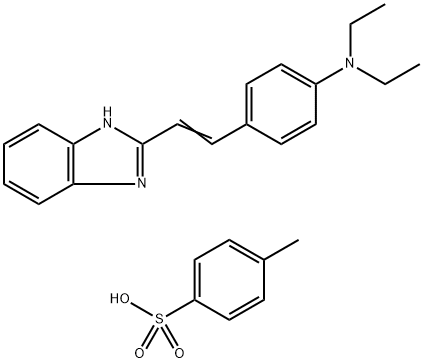 Benzenamine, 4-[2-(1H-benzimidazol-2-yl)ethenyl]-N,N-diethyl-, 4-methylbenzenesulfonate (1:1) Struktur