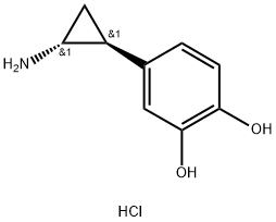 1,2-Benzenediol, 4-[(1R,2S)-2-aminocyclopropyl]-, hydrochloride (1:1), rel- Struktur