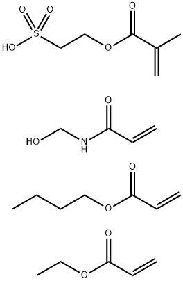 2-Propenoic acid, 2-methyl-, 2-sulfoethyl ester, polymer with butyl2-p ropenoate, ethyl 2-propenoate and N-(hydroxymethyl)-2-propenamide Struktur