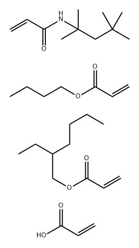 2-Ethylhexyl 2-propenoate, polymer with butyl 2-propenoate, 2-propenoi c acid and N-(1,1,3,3-tetramethylbutyl)-2-propenamide Struktur