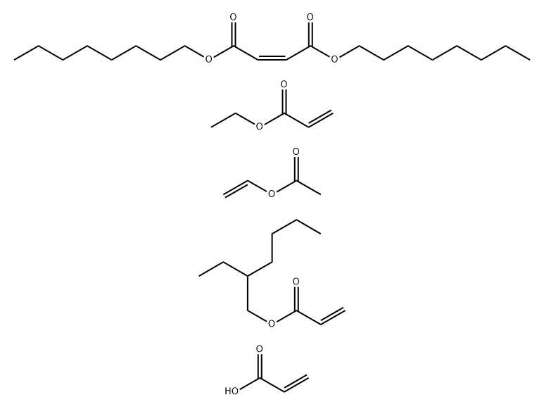 2-Ethylhexyl acrylate, acrylic acid, dioctyl maleate, vinyl acetate, e thyl acrylate polymer Struktur