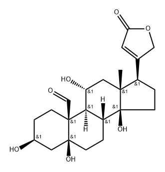 3β,5,11α,14-Tetrahydroxy-19-oxo-5β-card-20(22)-enolide Struktur