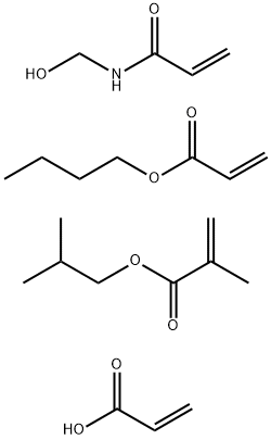 2-Propenoic acid, 2-methyl-, 2-methylpropyl ester, polymer with butyl  2-propenoate, N-(hydroxymethyl)-2-propenamide and 2-propenoic acid Struktur