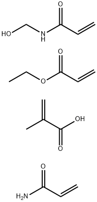 2-Propenoic acid, 2-methyl-, polymer with ethyl 2-propenoate, N-(hydro xymethyl)-2-propenamide and 2-propenamide Struktur