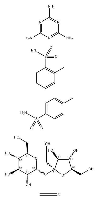 .alpha.-D-Glucopyranoside, .beta.-D-fructofuranosyl, polymer with formaldehyde, 2-methylbenzenesulfonamide, 4-methylbenzenesulfonamide and 1,3,5-triazine-2,4,6-triamine Struktur