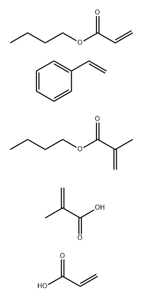 2-Propenoic acid, 2-methyl-, polymer with butyl 2-methyl-2-propenoate, butyl 2-propenoate, ethenylbenzene and 2-propenoic acid Struktur