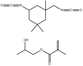 2-Propenoic acid, 2-methyl-, 2-hydroxypropyl ester, polymer with 5-isocyanato-1-(isocyanatomethyl) -1,3,3-trimethylcyclohexane Struktur