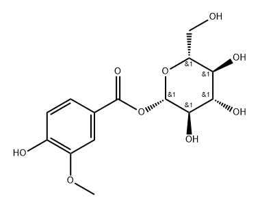 β-D-Glucopyranose, 1-(4-hydroxy-3-methoxybenzoate) Struktur