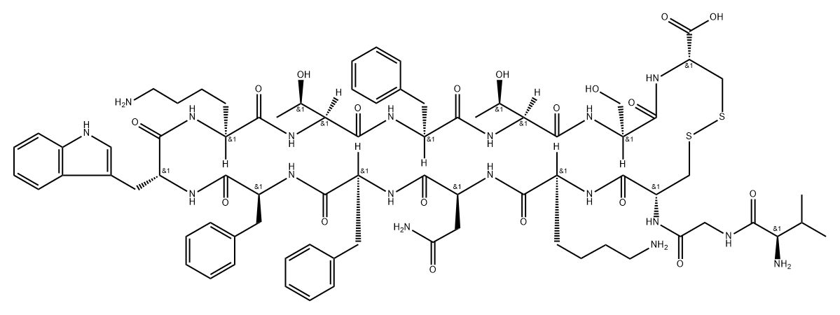 somatostatin, Val(1)-Trp(8)- Struktur