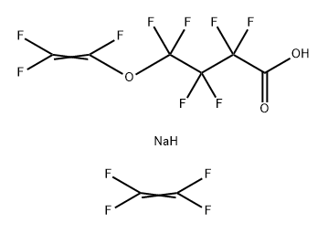 Butanoic acid,2,2,3,3,4,4-hexafluoro-4-[(trifluorothenyl)oxy]-, sodium salt, polymer with tetrafluoroethene Struktur