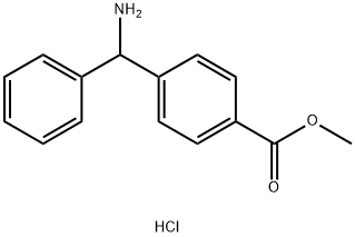 Benzoic acid, 4-(aminophenylmethyl)-, methyl ester, hydrochloride (1:1) Struktur