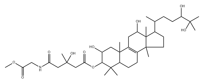 (24R)-5α-Lanost-8-ene-2α,3β,12α,24,25-pentol 3-[3-hydroxy-5-[(2-methoxy-2-oxoethyl)amino]-3-methyl-5-oxopentanoate] Struktur