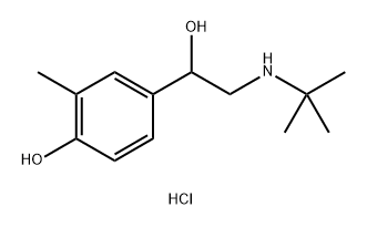 4-(2-(tert-butylamino)-1-hydroxyethyl)-2-methylphenol  hydrochloride Struktur