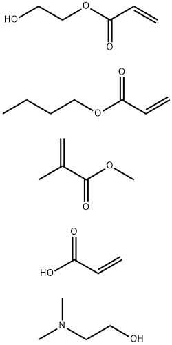 2-Propenoic acid, 2-methyl-, methyl ester, polymer with butyl 2-propenoate, 2-hydroxyethyl 2-propenoate and 2-propenoic acid, compd. with 2-(dimethylamino)ethanol Struktur