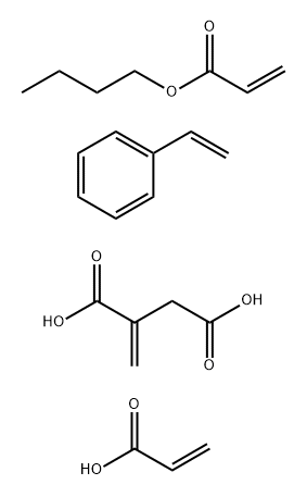 Butanedioic acid, methylene-, polymer with butyl 2-propenoate, ethenylbenzene and 2-propenoic acid Struktur