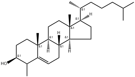 Cholest-5-en-3-ol, 4-methyl-, (3β)- Struktur