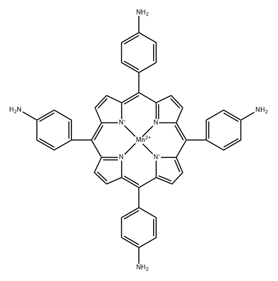 Manganese, [[4,4',4'',4'''-(21H,23H-porphine-5,10,15,20-tetrayl-κN21,κN22,κN23,κN24)tetrakis[benzenaminato]](2-)]-, (SP-4-1)- Struktur