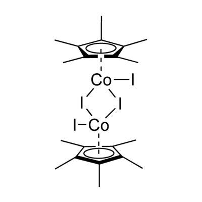 Di-μ-iododiiodobis[(1,2,3,4,5-η)-1,2,3,4,5-pentamethyl-2,4-cyclopentadien-1-yl]dicobalt Struktur