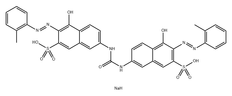 2-Naphthalenesulfonic acid, 7,7'-(carbonyldiimino)bis[ 4-hydroxy-3-[(2-methylphenyl)azo]-, disodium salt Struktur