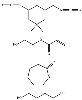 2-Propenoic acid, 2-hydroxyethyl ester, polymer with 1,4-butanediol, 5-isocyanato-1-(isocyanatomethyl)-1,3,3-trimethylcyclohexane and 2-oxepanone Struktur