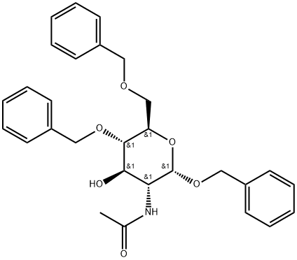 Benzyl 2-acetamido-4,6-di-Obenzyl-2-deoxy-Alpha-Dglucopyranoside Struktur