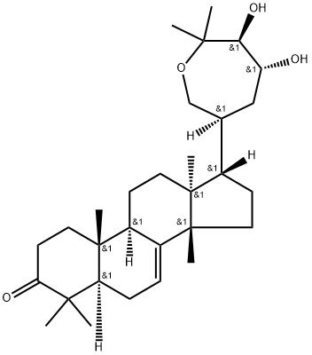 (13α,14β,17α,20S,23R,24S)-21,25-Epoxy-23,24-dihydroxylanost-7-en-3-one Struktur