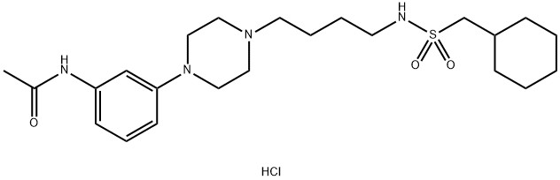 Acetamide, N-[3-[4-[4-[[(cyclohexylmethyl)sulfonyl]amino]butyl]-1-piperazinyl]phenyl]-, hydrochloride (1:1) Struktur