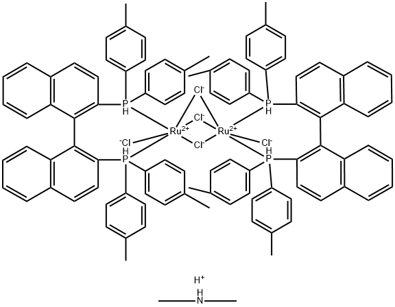 Dimethylammoniumdichlorotri(mu-chloro)bis[(R)-(+)-2,2'-bis(di-p-tolylphosphino)-1,1'-binaphthyl]diruthenate(II)|(R)-[(RUCL(T-BINAP))2(Μ-CL)3[NH2ME2]