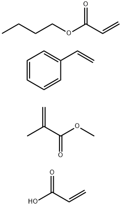 2-Propenoic acid, 2-methyl-, methyl ester, polymer with butyl 2-propenoate, ethenylbenzene and 2-propenoic acid, ammonium salt Struktur