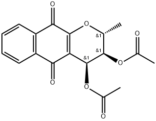 (2R)-3β,4β-Dihydroxy-3,4-dihydro-2α-methyl-2H-naphtho[2,3-b]pyran-5,10-dione diacetate Struktur