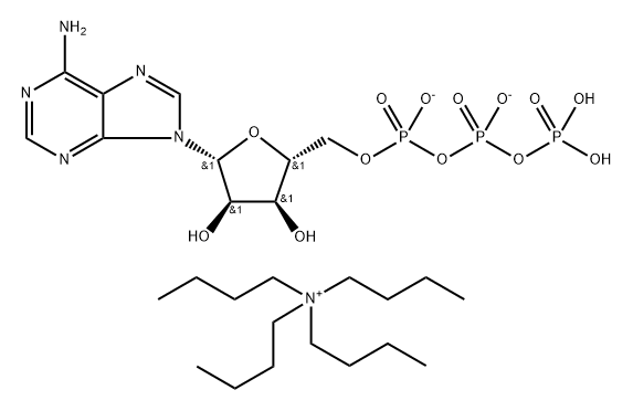 Adenosine 5'-(tetrahydrogen triphosphate), ion(2-), N,N,N-tributyl-1-butanaminium (1:2) Struktur