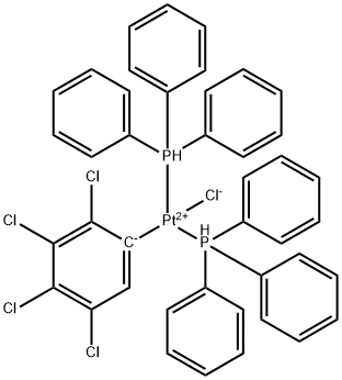 Platinum, chloro(2,3,4,5-tetrachlorophenyl)bis(triphenylphosphine)-, (SP-4-3)- Struktur