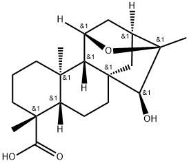 ent-11,16-Epoxy-15-hydroxykauran-19-oic acid Struktur