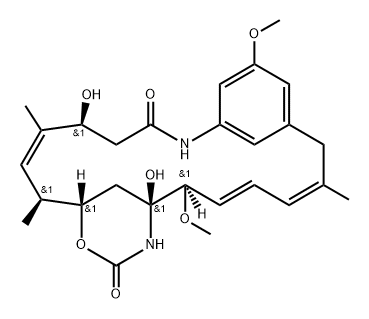 Maytansine, O3-de2-(acetylmethylamino)-1-oxopropyl-19-dechloro-4,5-deepoxy-4,5-didehydro-22-demethyl- Struktur