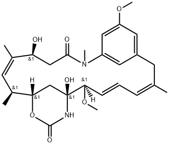 Maytansine, O3-de2-(acetylmethylamino)-1-oxopropyl-19-dechloro-4,5-deepoxy-4,5-didehydro- Struktur