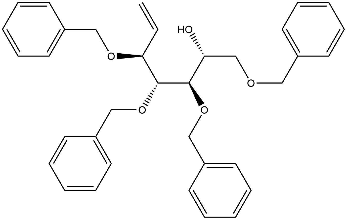 D-gluco-Hept-1-enitol, 1,2-dideoxy-3,4,5,7-tetrakis-O-(phenylmethyl)- Struktur