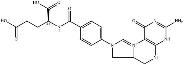 1H-Imidazo[1,5-f]pteridin-10-ium, 3-amino-8-[4-[[[(1S)-1,3-dicarboxypropyl]amino]carbonyl]phenyl]-2,5,6,6a,7,8-hexahydro-1-oxo- (9CI) Struktur