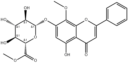 Oroxylin A 7-O-beta-D-glucuronide methyl ester Struktur